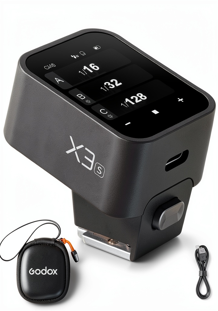 Godox X3-S wireless flash trigger with touchscreen interface