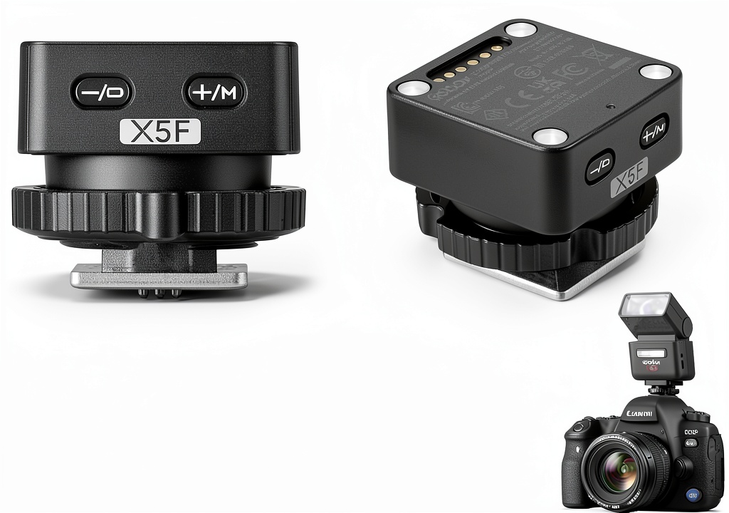 Godox X5-F remote trigger on a camera hotshoe