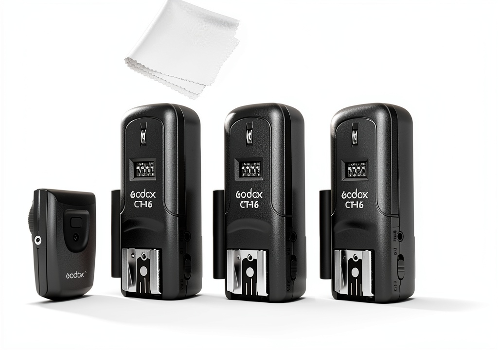 Installing Godox CT-16 Flash Trigger Compact 1/200 Sync on a wooden desk