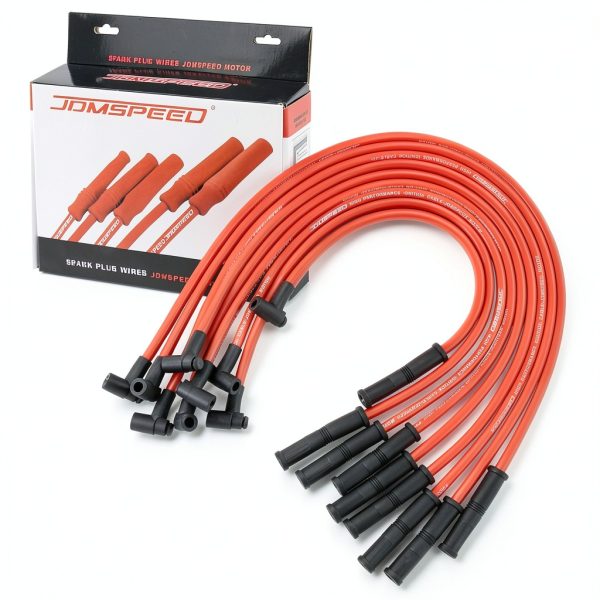 JDMSPEED 10.5mm Racing Spark Plug Wires Straight Boot Set-0