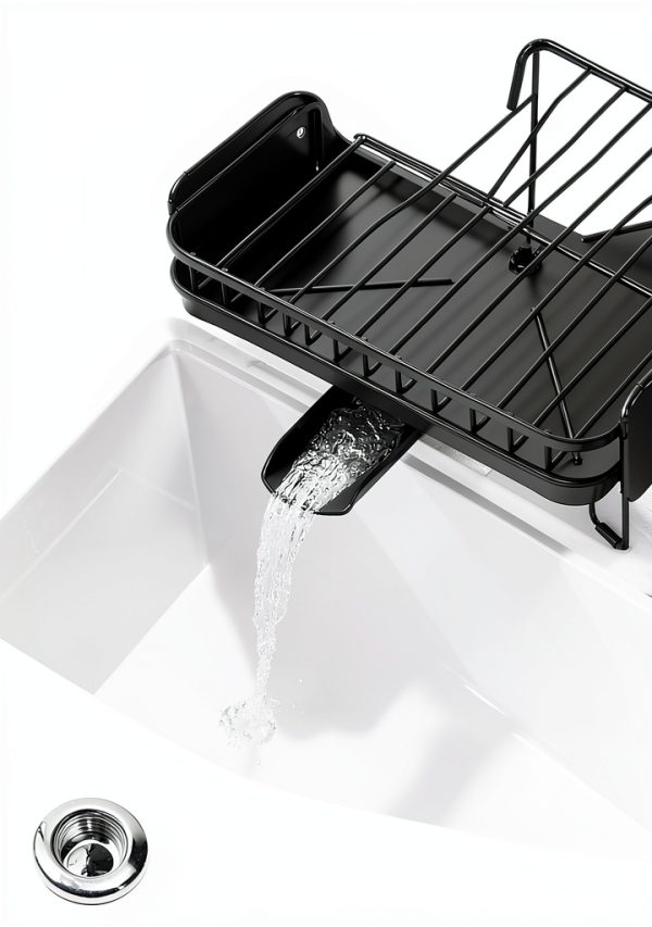 Large Dish Drying Rack SNTD Expandable Steel Black 19 to 29 in-3