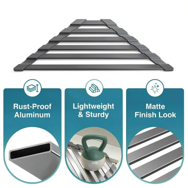 Triangular Dish Drying Rack COOL-ANGLE Aluminum Matte Gray 16x9.5in-6
