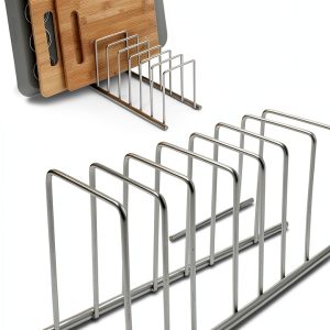Spectrum Kitchen Organizer Dish Rack Cutting Board Stand Satin Nickel-0