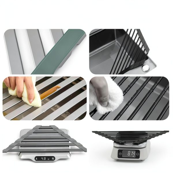 Triangular Dish Drying Rack COOL-ANGLE Aluminum Matte Gray 16x9.5in-1