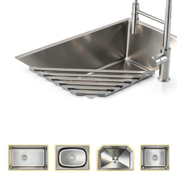Triangular Dish Drying Rack COOL-ANGLE Aluminum Matte Gray 16x9.5in-4