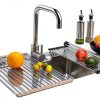 Roll up Dish Drying Rack Ahyuan Stainless Steel Black 17.8x11.8-4