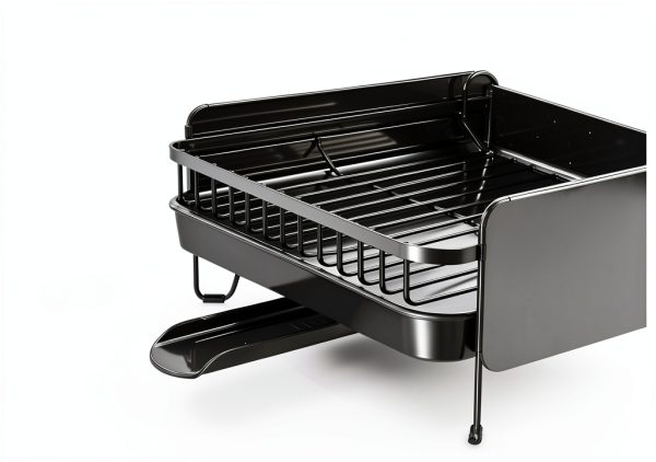 Large Dish Drying Rack SNTD Expandable Steel Black 19 to 29 in-4