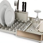 Extendable Dish Rack by Joseph Joseph with Cutlery Holder – Stone-0
