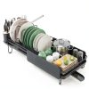 Large Dish Drying Rack SNTD Expandable Steel Black 19 to 29 in-0