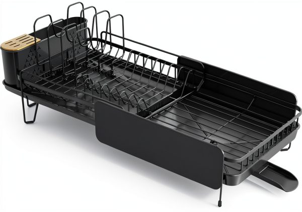 Large Dish Drying Rack SNTD Expandable Steel Black 19 to 29 in-8