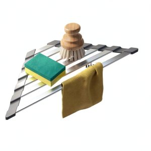 Triangular Dish Drying Rack COOL-ANGLE Aluminum Matte Gray 16x9.5in-0