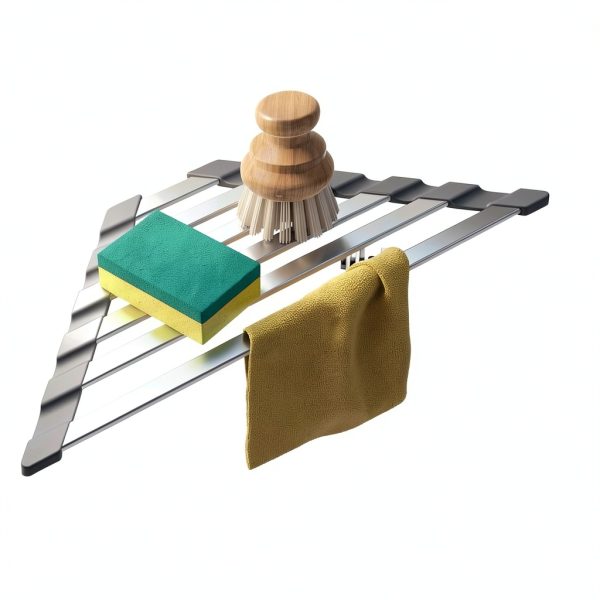 Triangular Dish Drying Rack COOL-ANGLE Aluminum Matte Gray 16x9.5in-0