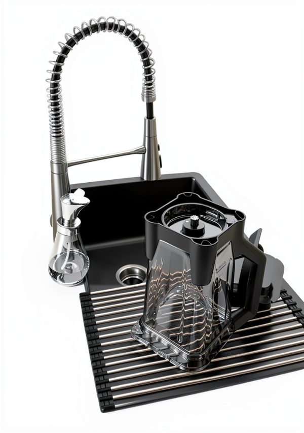 Roll up Dish Drying Rack Ahyuan Stainless Steel Black 17.8x11.8-3